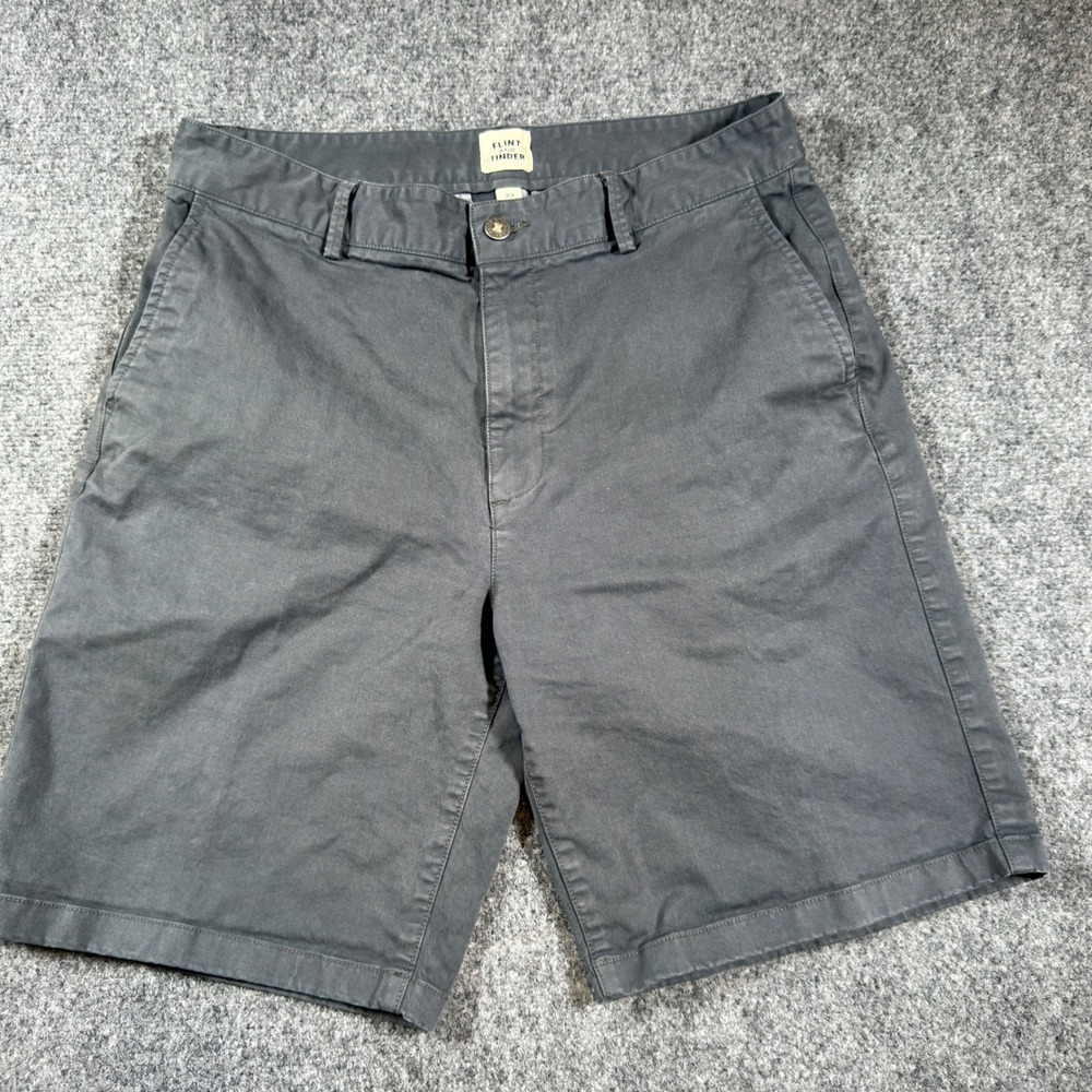 Flint and Tinder 365 Chino Shorts Mens 33 Charcoal Gray 9" Inseam